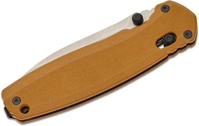 Kershaw Broadside DuraLock KVT Folding Knife 3.5" D2 Stonewashed Spear Point Blade, Tan G10 Handles - timberknives.com