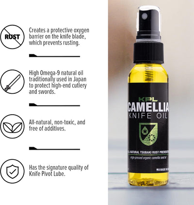 Knife Pivot Lube Organic Camellia Kitchen Knife Oil 60mL - timberknives.com