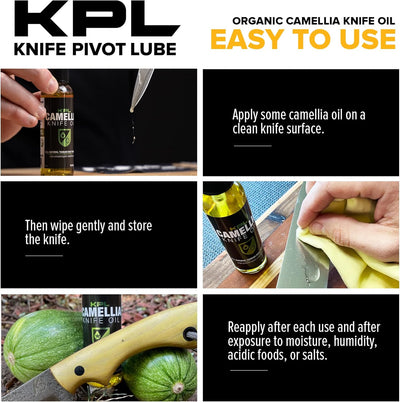 Knife Pivot Lube Organic Camellia Kitchen Knife Oil 60mL - timberknives.com