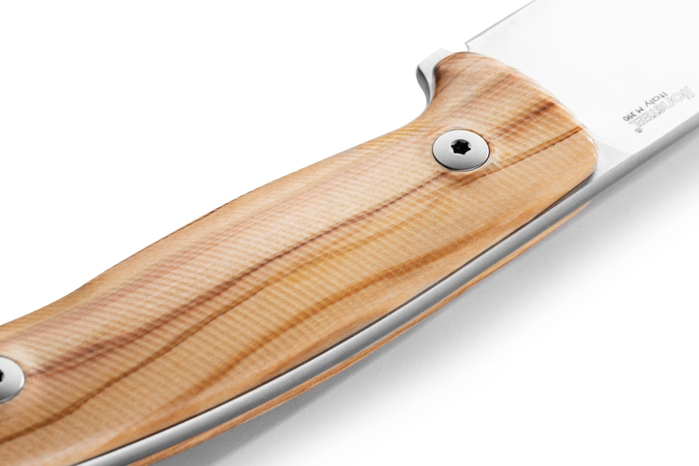LionSteel M2M Fixed Blade Knife Olive Wood (3.5" Satin M390) M2M CVN - timberknives.com
