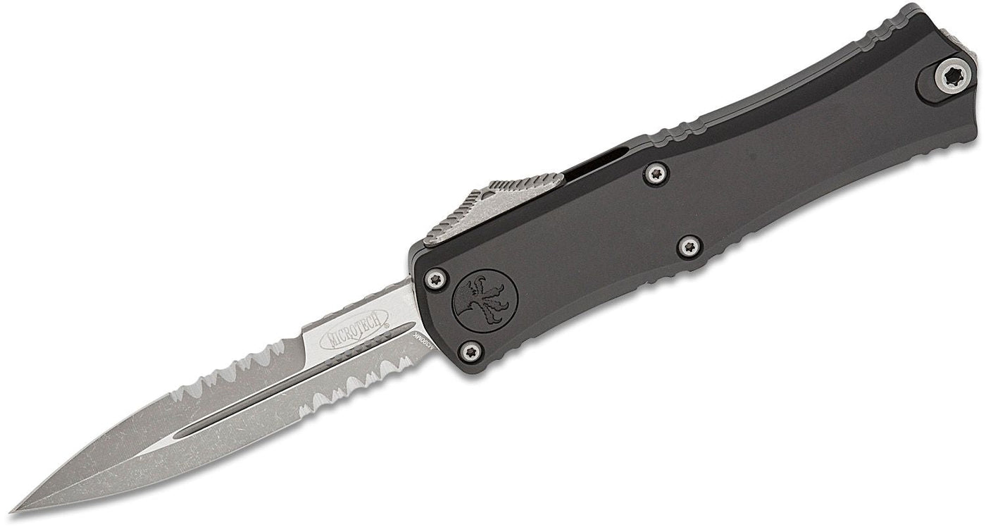 Microtech 1701M - 11AP Hera II Mini OTF AUTO Knife 3" M390MK Apocalyptic Double Combo Edge Bayonet Blade - timberknives.com