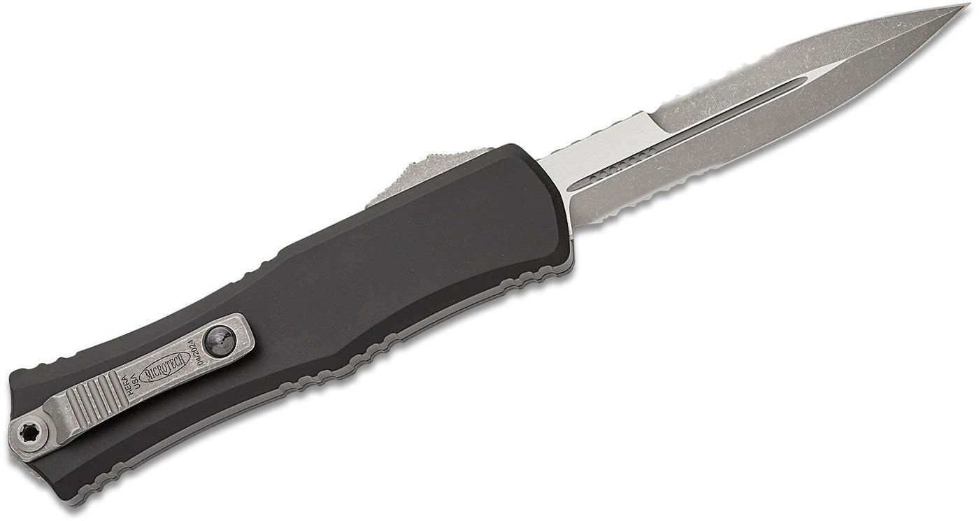 Microtech 1701M - 11AP Hera II Mini OTF AUTO Knife 3" M390MK Apocalyptic Double Combo Edge Bayonet Blade - timberknives.com