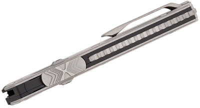 Microtech 184 - 10AP Glykon AUTO OTF Knife 3.75" Apocalyptic Double Edge Bayonet Blade, Black Aluminum Handles with Titanium Overlays - timberknives.com