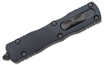 Microtech 225 - 1T Dirac Tactical AUTO OTF Knife 2.92" Black Double Edge Dagger Blade, Black Aluminum Handles - timberknives.com