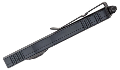 Microtech 225 - 1T Dirac Tactical AUTO OTF Knife 2.92" Black Double Edge Dagger Blade, Black Aluminum Handles - timberknives.com