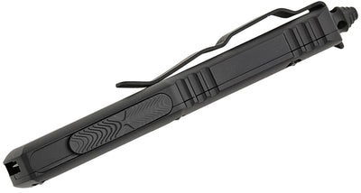 Microtech 231 - 1T UTX - 85 Tactical AUTO OTF Knife 3" Black Drop Point Plain Blade, Black Aluminum Handles - timberknives.com