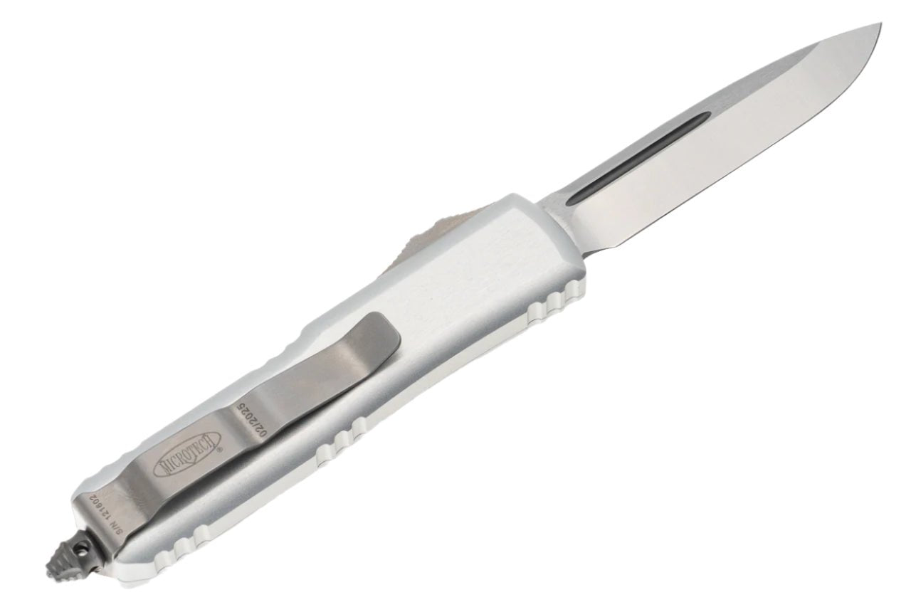 Microtech 231 - 4CR UTX - 85 S/E - Clear Handle - Satin Blade - timberknives.com