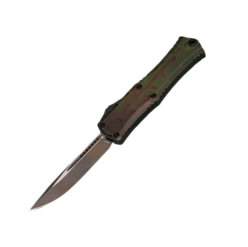 Microtech Hera II Mini Outbreak Deep Engraved Signature Series 2.95" Single Edge 1703M - 1OBDS - timberknives.com