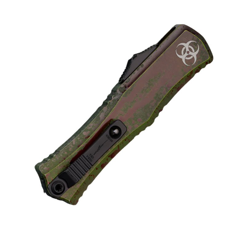 Microtech Hera II Mini Outbreak Deep Engraved Signature Series 2.95" Single Edge 1703M - 1OBDS - timberknives.com
