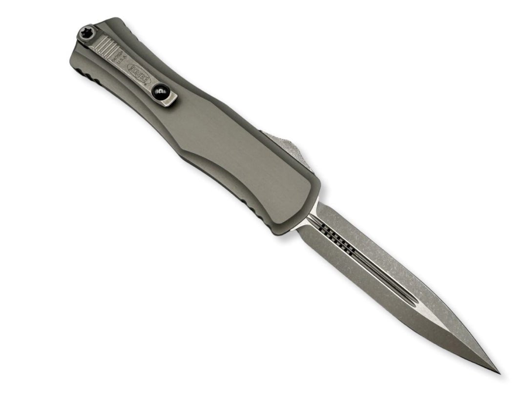 Microtech Hera II OTF Automatic Knife Natural Clear Aluminum (4" Apocalyptic) - timberknives.com