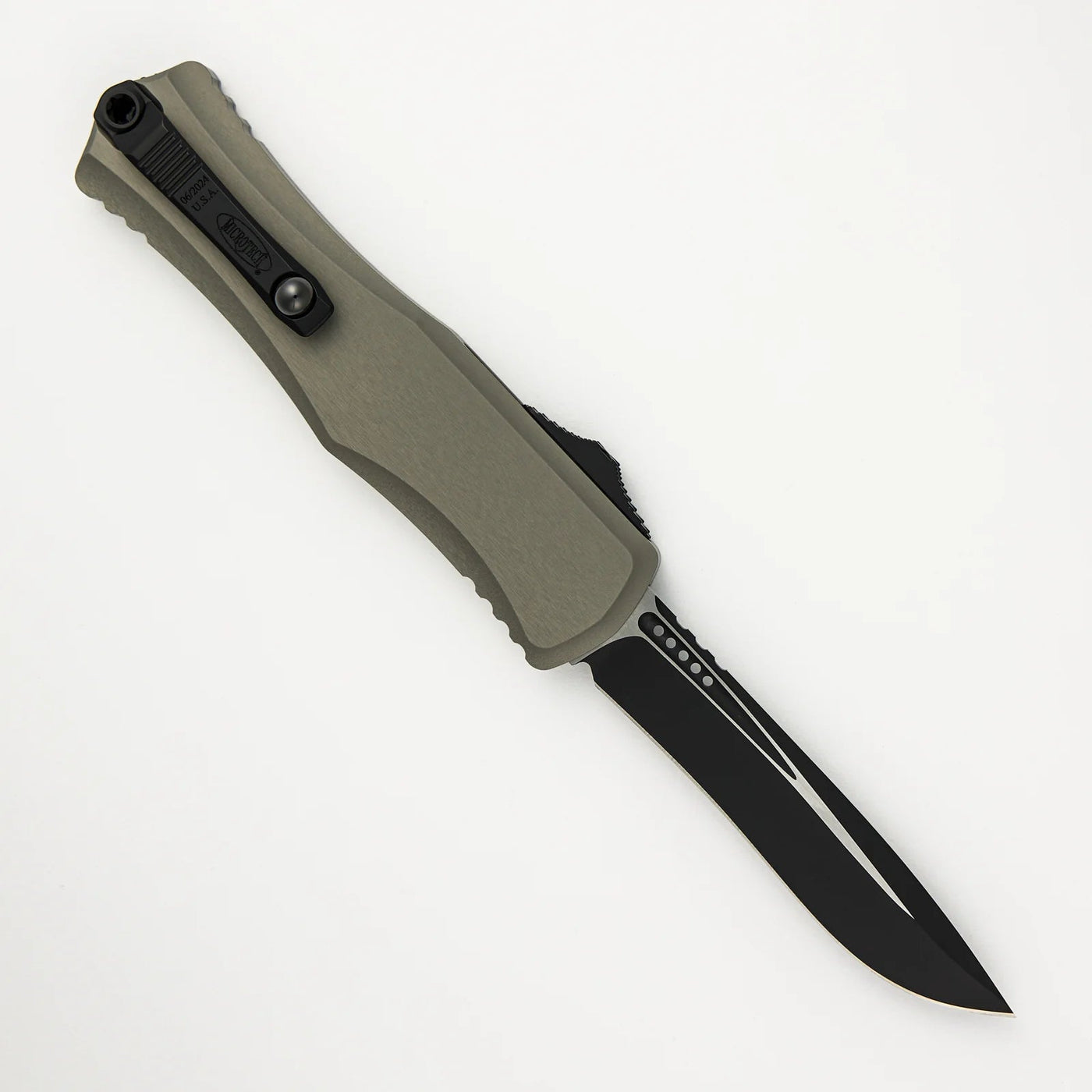 Microtech Hera II Recurve OTF Automatic Knife Natural Clear Aluminum 1705 - 1NC - timberknives.com