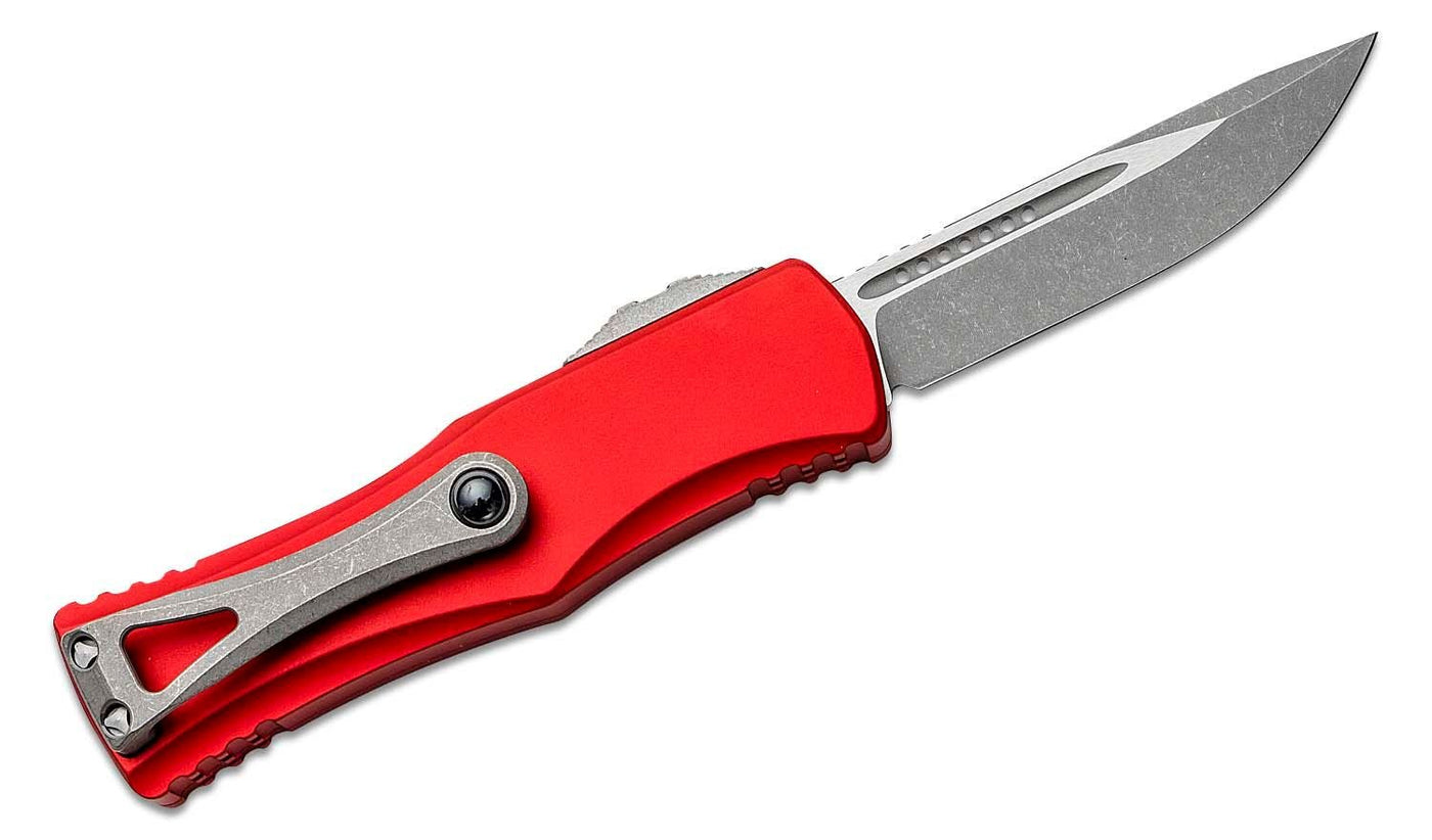 Microtech Hera S/E OTF Automatic Knife Red Alum (3" Apocalyptic SW) 703 - 10 APRD - timberknives.com