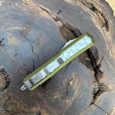 Microtech Makora D/E OTF 206 - 12ODBIS Auto Knife Bubble Inlay OD Green (3.4" SW Serr) - timberknives.com