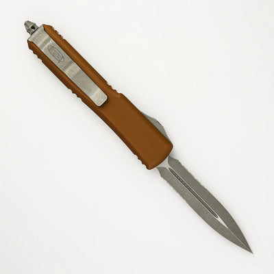 MICROTECH ULTRATECH D/E TAN APOCALYPTIC PARTIAL SERRATED 122 - 11 APTA - timberknives.com