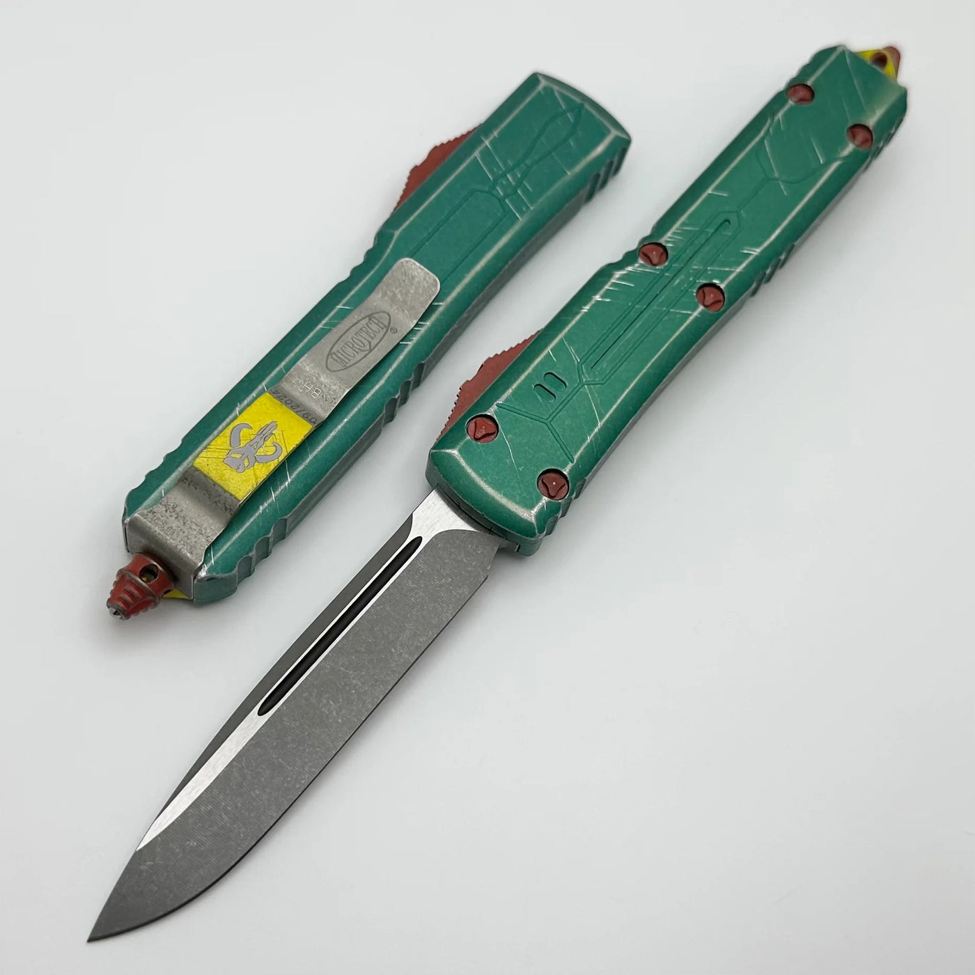 MICROTECH ULTRATECH OTF KNIFE - SINGLE EDGE - BOUNTY HUNTER EDITION - APOCALYPTIC PLAIN EDGE BLADE 121 - 10 BH - timberknives.com