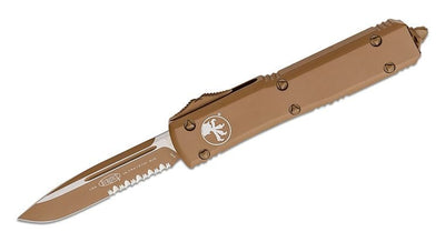 Microtech Ultratech S/E OTF Automatic Knife Cerakote Tan (3.4" Tan Serr) - timberknives.com