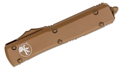 Microtech Ultratech S/E OTF Automatic Knife Cerakote Tan (3.4" Tan Serr) - timberknives.com