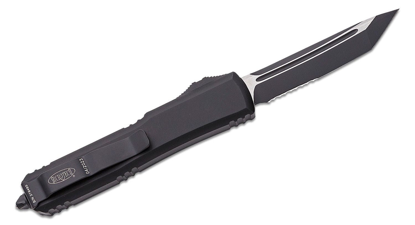 Microtech Ultratech T/E OTF Auto Knife CC (3.4" Black Serr) 123 - 2T - timberknives.com