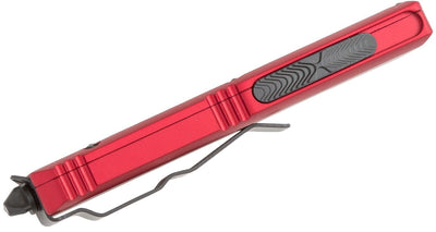 Microtech UTX - 85 232 - 1RD AUTO OTF Knife 3" Black Double Edge Dagger Blade, Red Aluminum Handles - timberknives.com