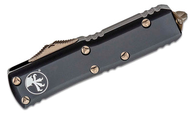 Microtech UTX - 85 S/E OTF Automatic Knife Black (3.125" Bronze Apocalyptic) - timberknives.com