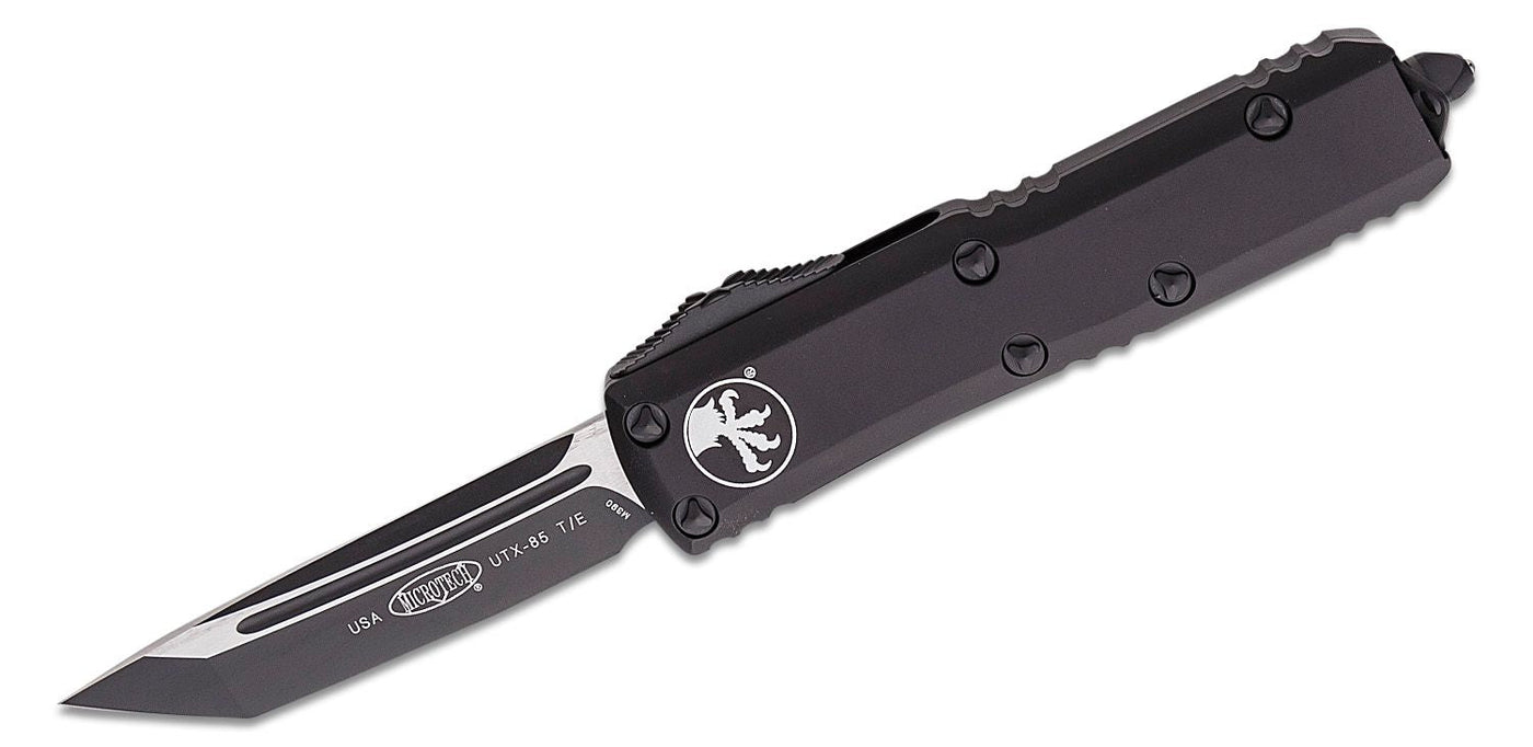Microtech UTX - 85 T/E OTF Automatic Knife Tactical (3.125" Black) 233 - 1T - timberknives.com
