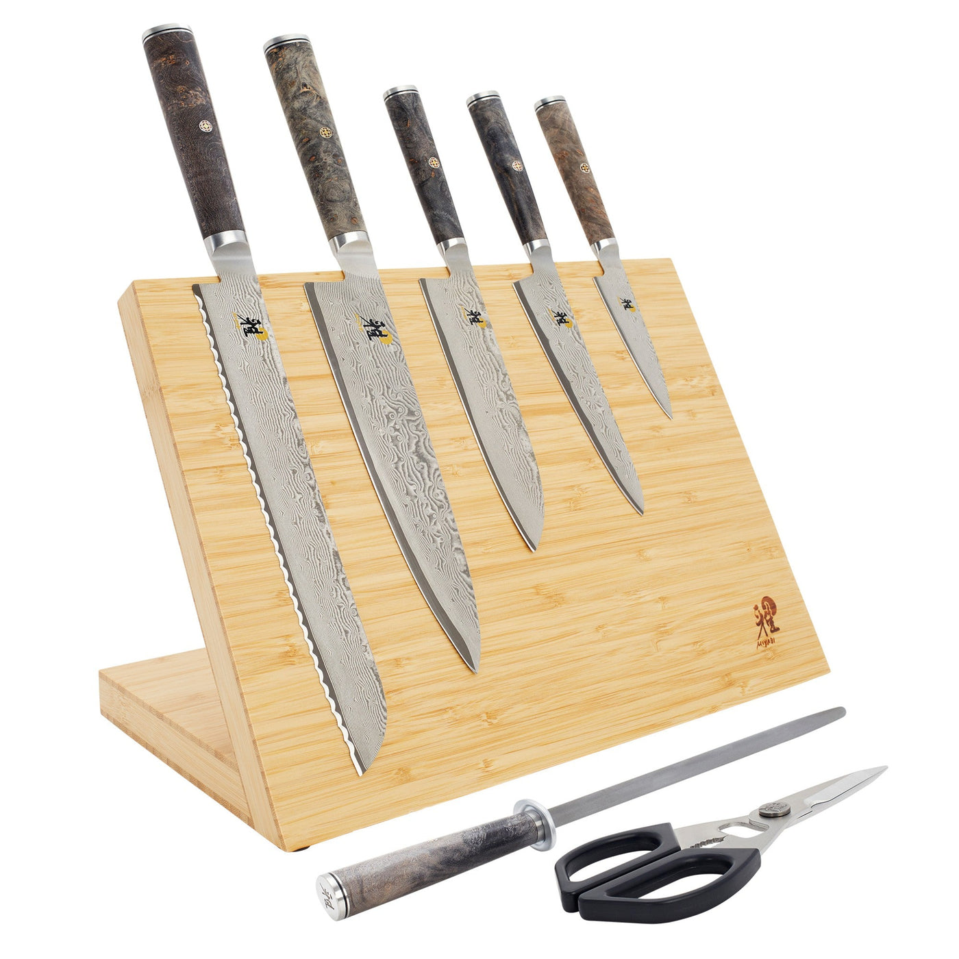 MIYABI BLACK 5000MCD67 8 - pc, KNIFE BLOCK SET - timberknives.com
