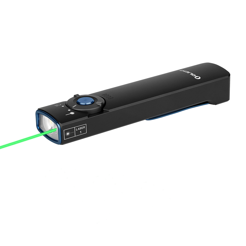 Olight Arkfeld Flat Flashlight with Green Laser & White Light - timberknives.com