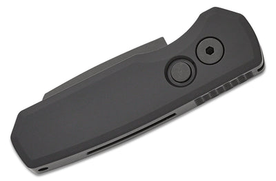 Pro - Tech R5403 Runt 5 AUTO Folding Knife - 1.94" Black DLC Reverse Tanto Blade, Black Aluminum Handles - timberknives.com