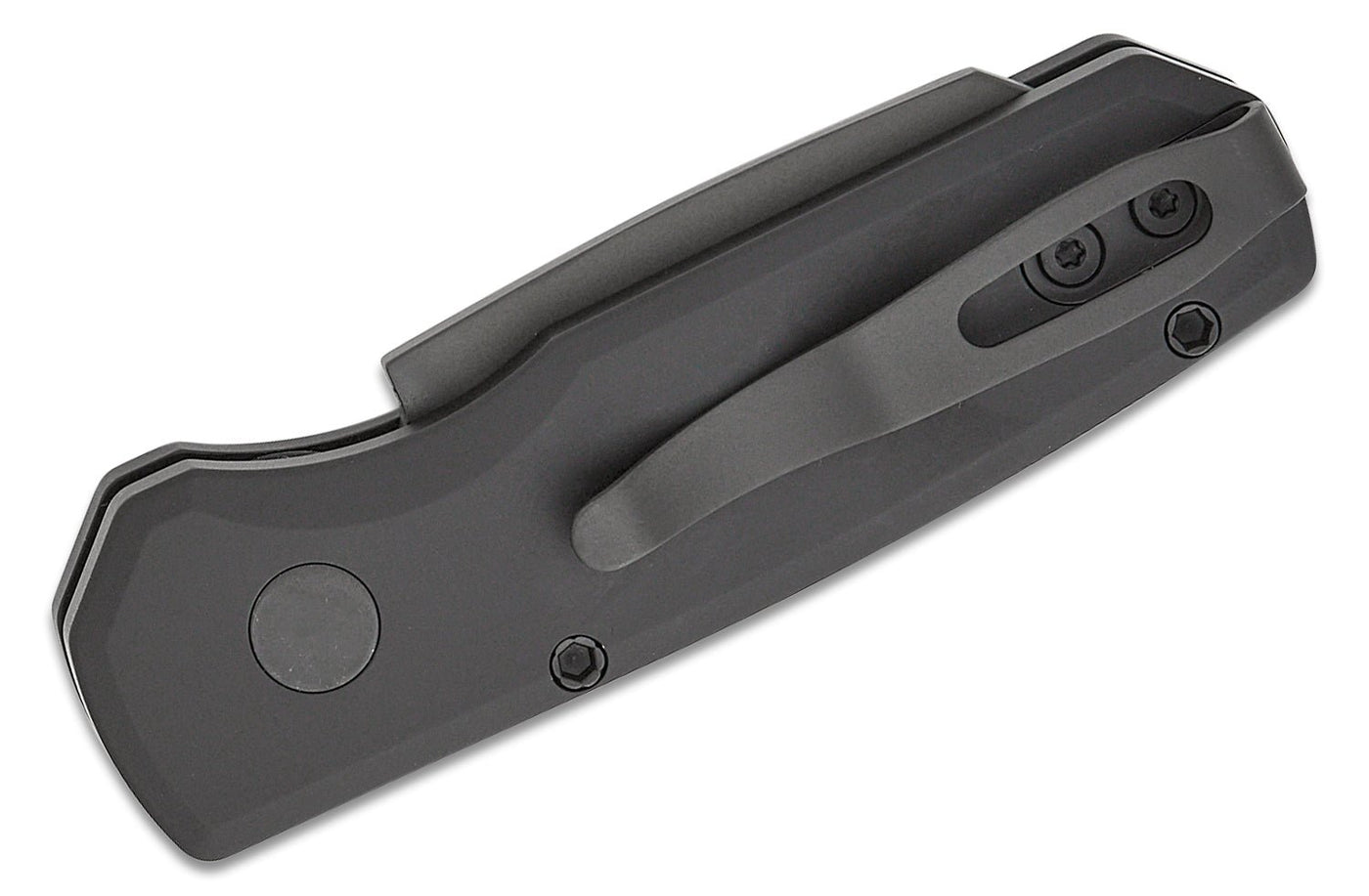 Pro - Tech R5403 Runt 5 AUTO Folding Knife - 1.94" Black DLC Reverse Tanto Blade, Black Aluminum Handles - timberknives.com