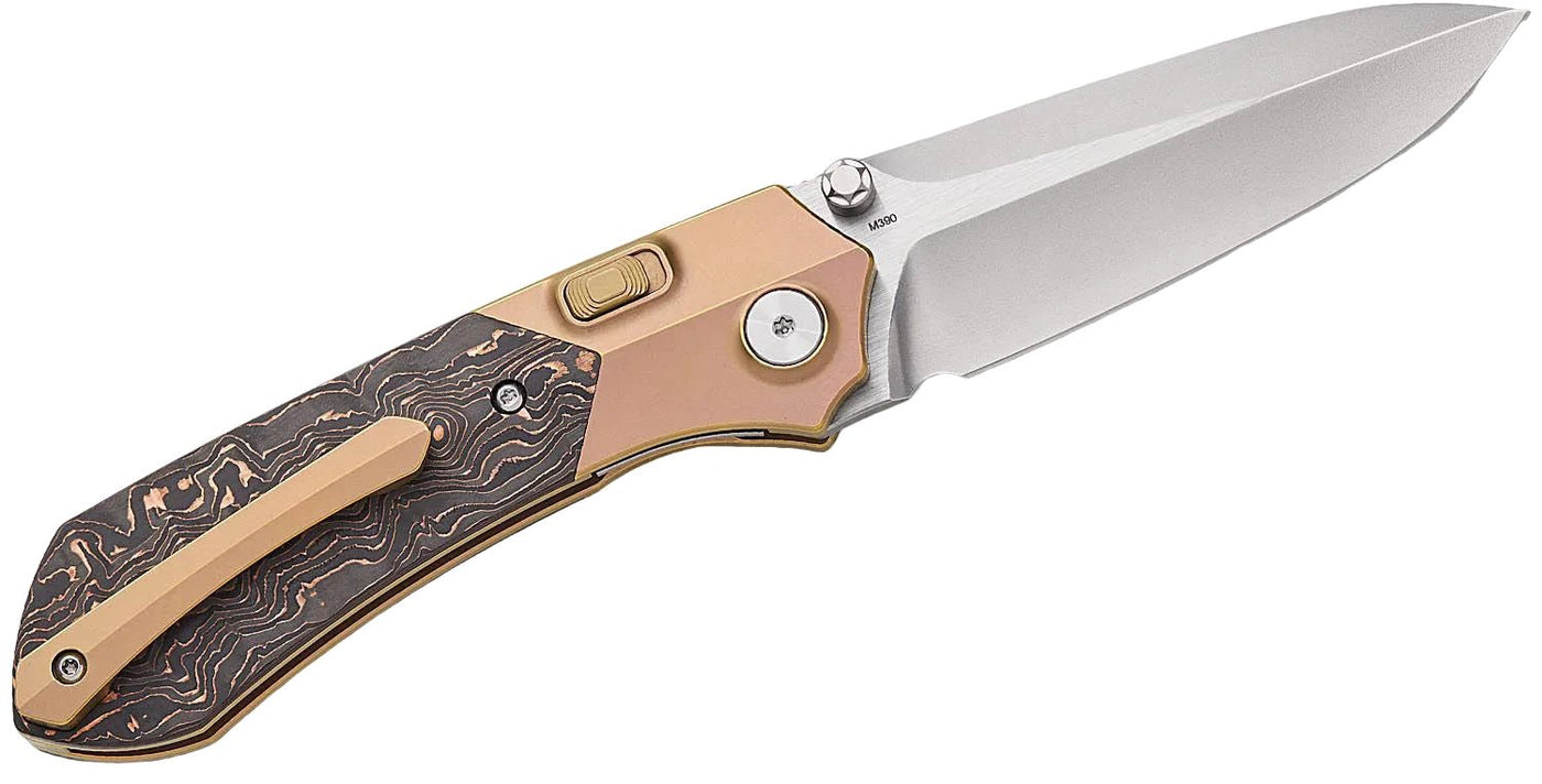 Remette Knives RT-Meteor Button Frame Lock Front Flipper Knife 3.25