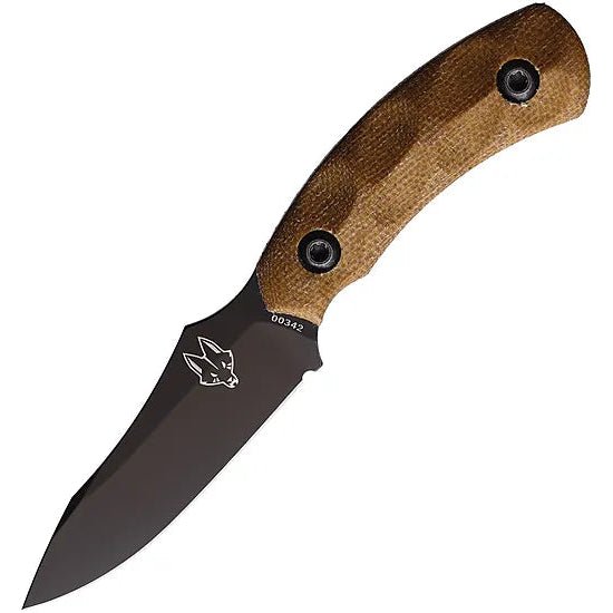 Southern Grind Jackal Pup Micarta Fixed Blade Knife - 8670M Drop Point Blade, Premium EDC Neck Knife with Tan Micarta Handle - timberknives.com