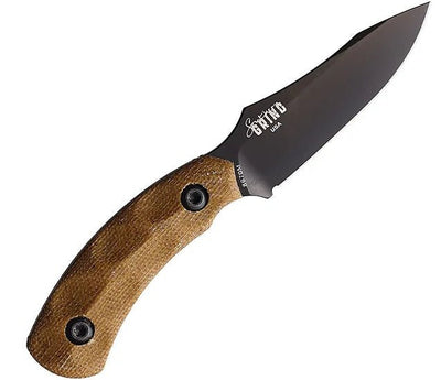 Southern Grind Jackal Pup Micarta Fixed Blade Knife - 8670M Drop Point Blade, Premium EDC Neck Knife with Tan Micarta Handle - timberknives.com