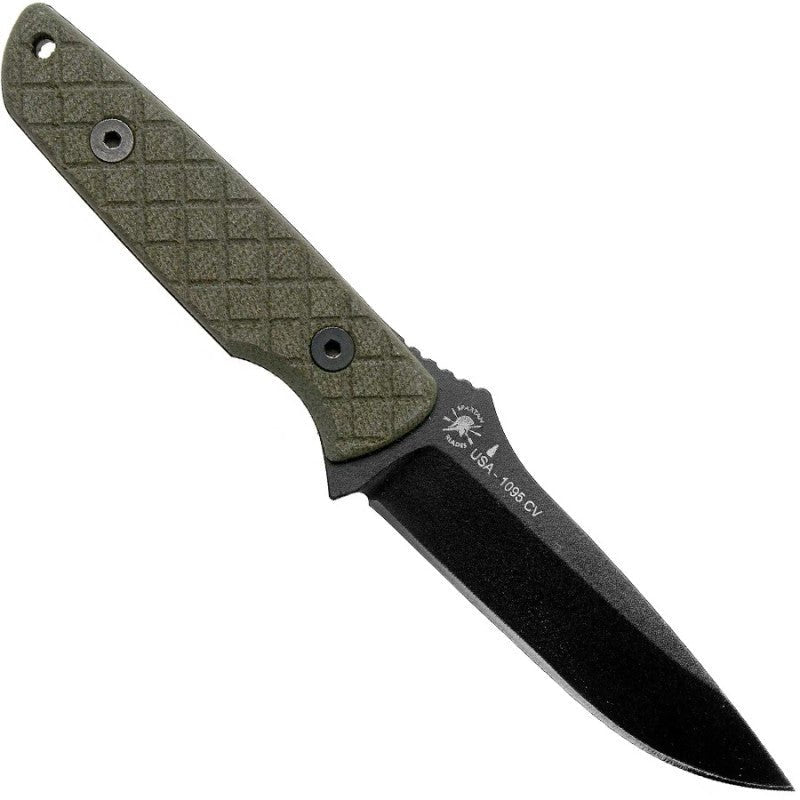 Spartan Blades Alala Fixed Blade Knife 3.75" 1095 Cro - Van Drop Point, Green Micarta Handles - timberknives.com