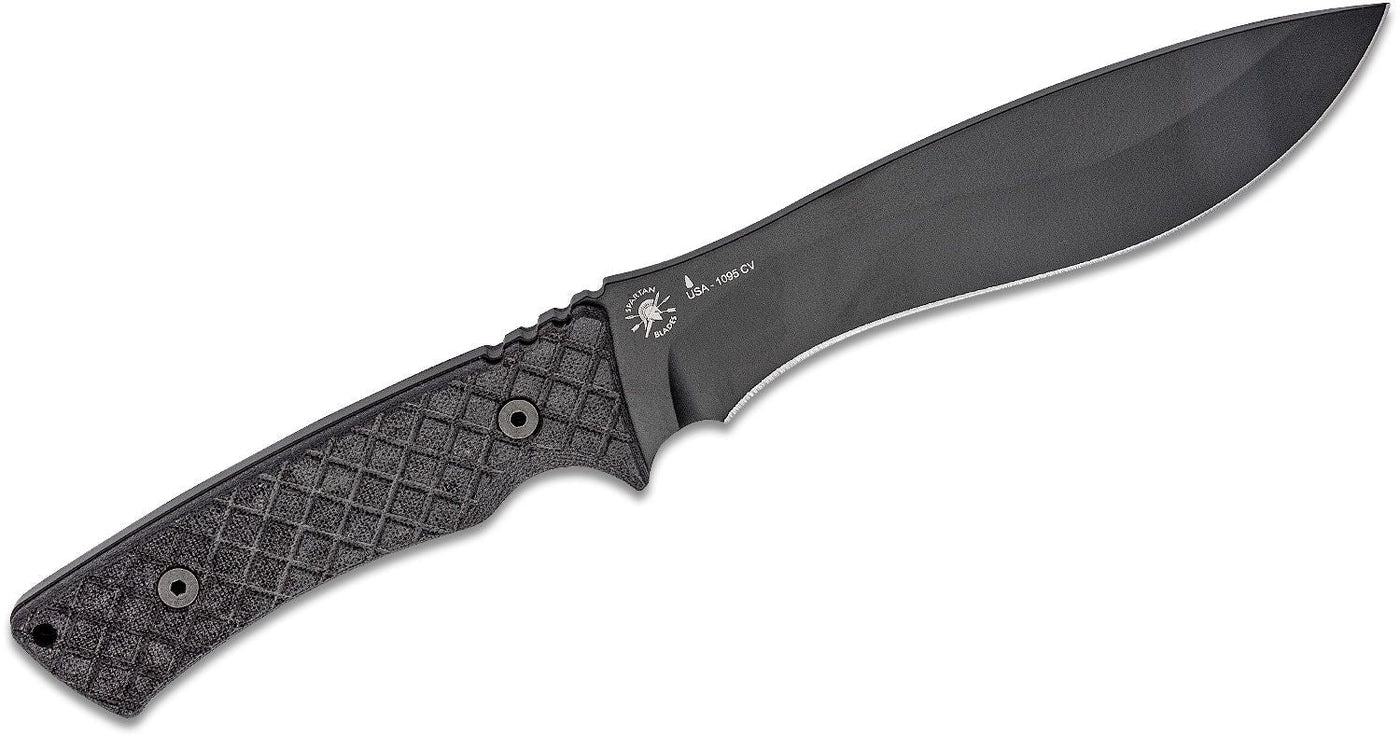 Spartan Blades Machai Fixed Blade Knife 6.625" 1095 Black Blade, Black Micarta Handle - SBSL002BKBK - timberknives.com