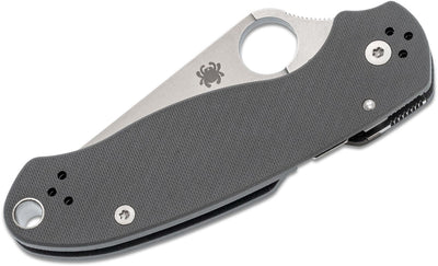 Spyderco C223GPDGY Para 3 Folding Knife 3" Maxamet Stonewashed Plain Blade, Dark Gray G10 Handles (Paramilitary 3), Compression Lock - timberknives.com