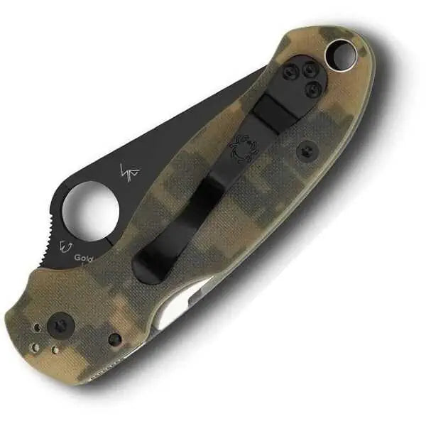 Spyderco Para 3 Camo Folding Knife - CPM-S45VN Clip-Point Blade, Compression Lock, Premium EDC Pocket Knife with Camo G-10 Handle