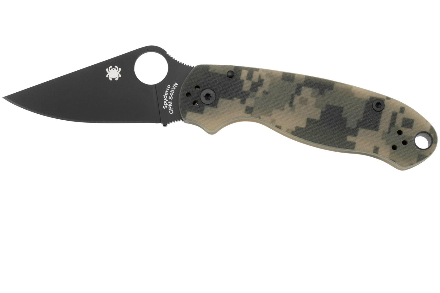 Spyderco Para 3 Camo Folding Knife - CPM - S45VN Clip - Point Blade, Compression Lock, Premium EDC Pocket Knife with Camo G - 10 Handle - timberknives.com