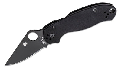 Spyderco Para 3 Folding Knife 3" S45VN Black Plain Blade, Black G10 Handles (Paramilitary 3), Compression Lock - C223GPBK - timberknives.com