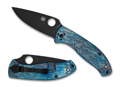 Spyderco TENACIOUS® R.I.L. DISARRAY™ FINISH D2 BLACK BLADE - timberknives.com