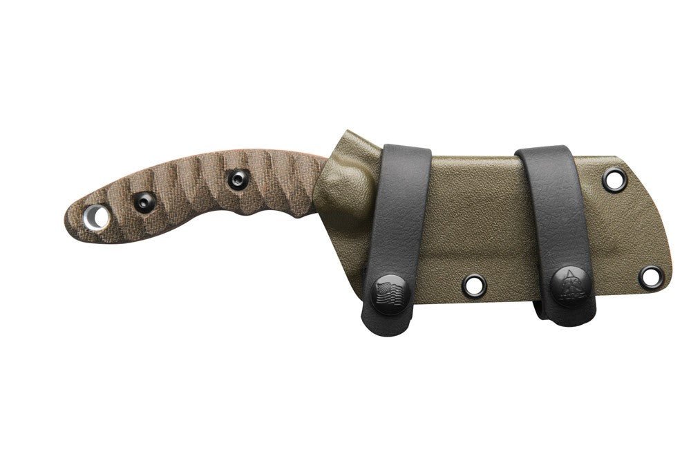 TOPS Knives Sheep Creek Fixed Blade Knife Green/Tan Micarta (3.75" Black) - timberknives.com