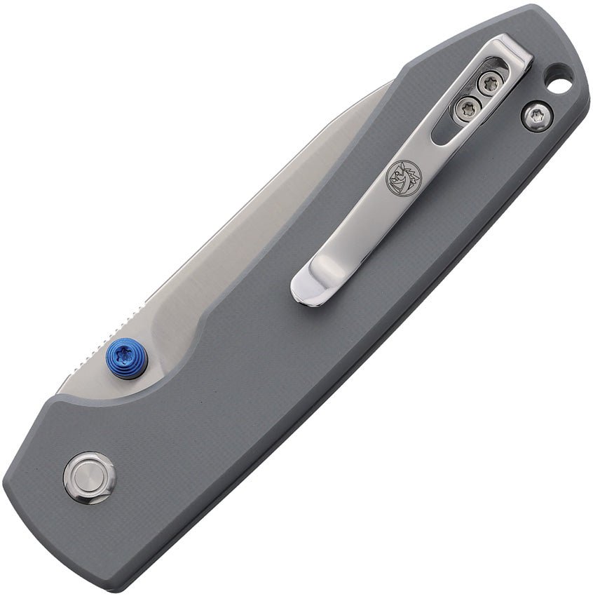 Vosteed Raccoon Folding Knife 3.25" 14C28N Satin Drop Point, Gray G10 Handles - timberknives.com