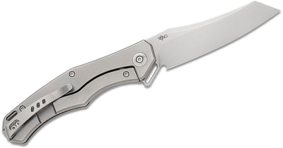 We Knife Company Kyle Lamb RekkeR Frame Lock Flipper Knife 3.61" CPM - 20CV Polished Bead Blasted Reverse Tanto Blade, Polished Bead Blast Machined Titanium Handles - WE22010G - 2 - timberknives.com