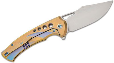 WE KNIFE Swiftfin Flipper & Thumb Hole Knife Titanium Handle (3.8" CPM 20CV Blade) WE23051 - 4 - timberknives.com
