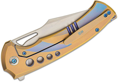 WE KNIFE Swiftfin Flipper & Thumb Hole Knife Titanium Handle (3.8" CPM 20CV Blade) WE23051 - 4 - timberknives.com