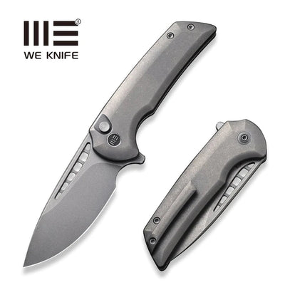 WEKNIFE Mini Malice Flipper & Button Lock Knife Titanium Handle - timberknives.com
