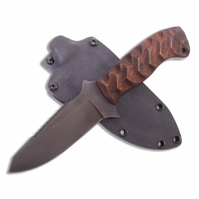 Winkler Utility Crusher Fixed Blade Knife Sculpted Maple (4.75" Black) WK046 - timberknives.com