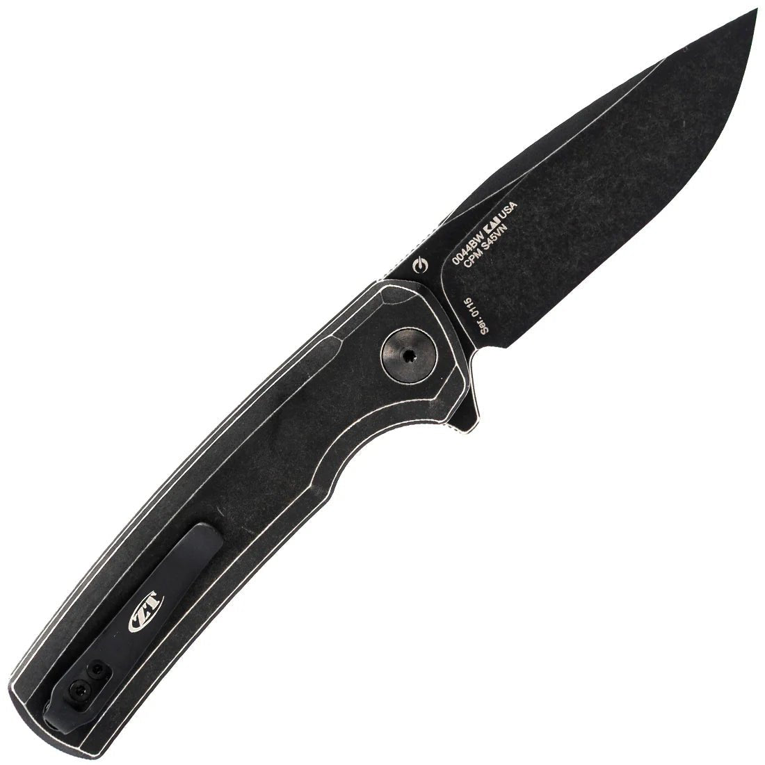 Zero Tolerance 0044BW (S45VN, Drop Point, Black Wash, Titanium, Black) Pocket Knife - timberknives.com