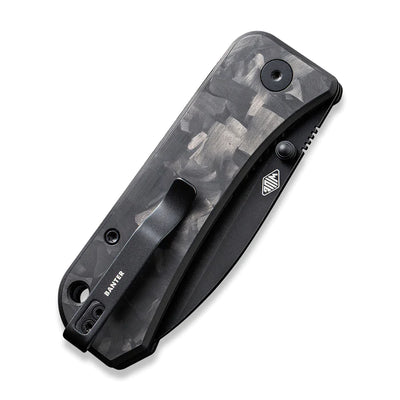 WE Knives Banter Liner Lock Folding Knife Marble Carbon Fiber (2.9" Black SW) 2004H