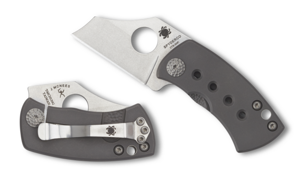 Spyderco McBee Frame Lock Knife Titanium (1.5" Stonewash) - Model C236TI