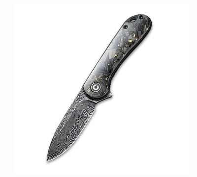 CIVIVI Elementum Flipper Knife Carbon Fiber Handle (2.96" Damascus Blade)